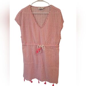 VINEYARD VINES LIGHTWEIGHT SEASHELL PATTERN/ TASSELTRIM COVER-UP DRESS. SIZE MED
